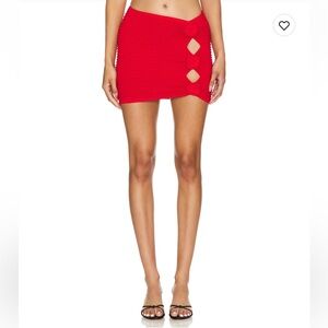 Lovers + Friends Red Ziona Mini Skirt with Floral Details- NWT 🌹